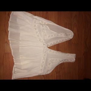 White Cropped Tank Top